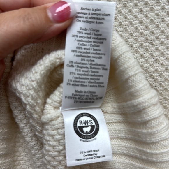 Everlane The Wool Cashmere Waffle Square Crew Neck Sweater - Picture 9 of 9